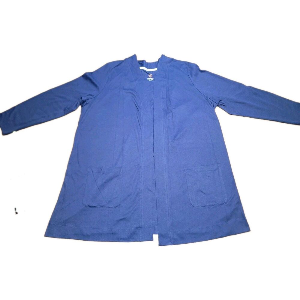 Isaac Mizrahi Live! Womens Navy Cardigan 3X Long Sleeve w/Pockets